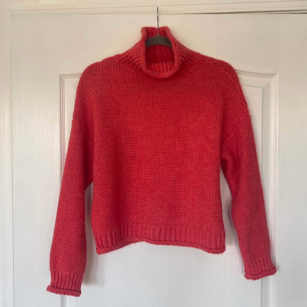 Anthropologie Lottie Sweater Coral NWT